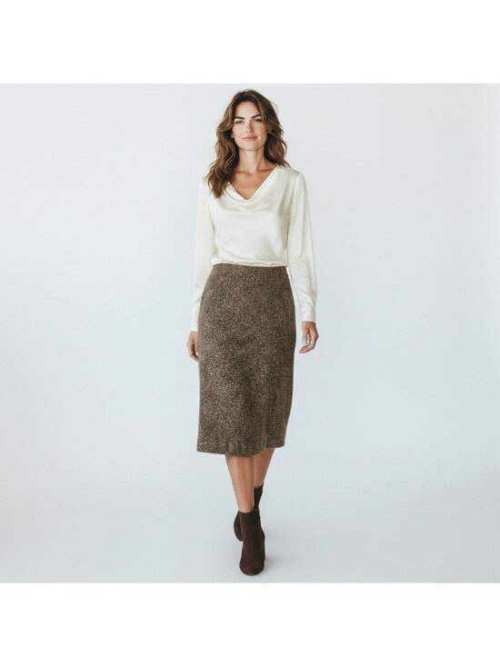 Ann Taylor Loft Dresses & Skirts - Ann Taylor Loft Womens Brown Tweed Wool Pencil Skirt 8